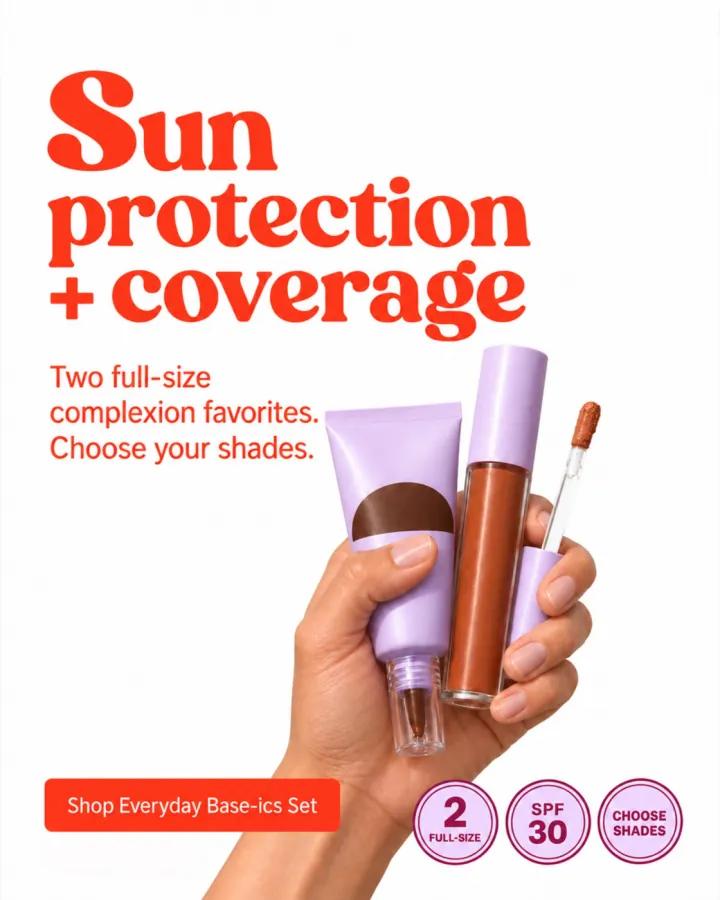 Ad: Sun protection + coverage, two complexion favourites in hand
